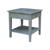 International Concepts Rectangle Spencer End Table, 24 in W X 24 in L X 25 in H, Wood, Heather Grey-Antique Washed OT105-8E